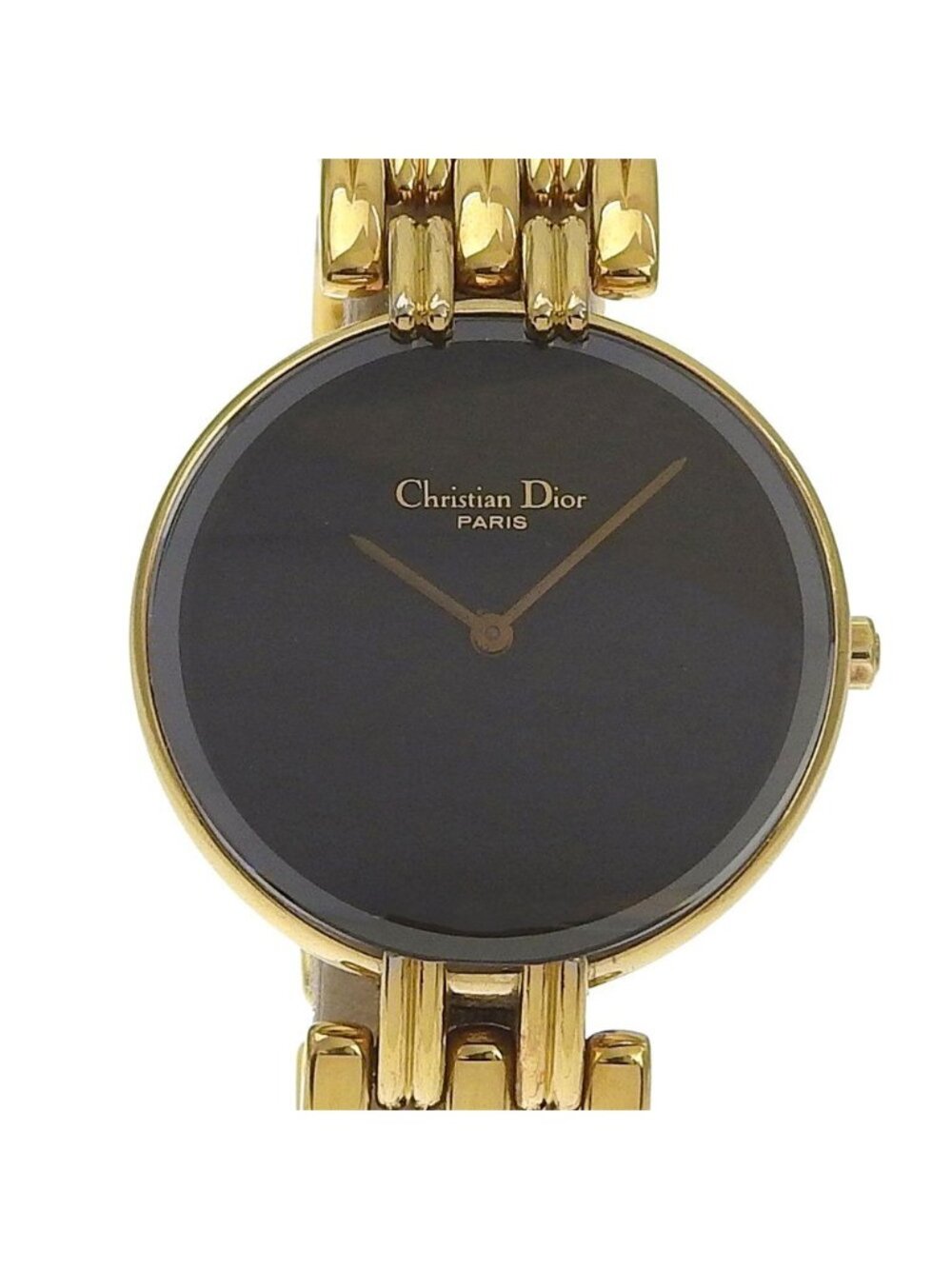Dior Bakira 46 Gold Plated Quartz Analog Display Black Dial - Picture 1 of 8